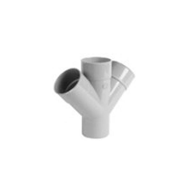 PVC Kruis T-stuk 45gr 3xlv
