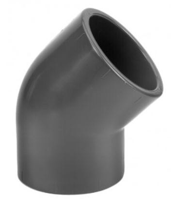 VR230200000 PVC PN10 knie 200x200mm 45o