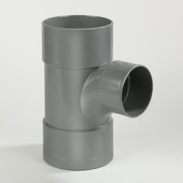 PVC Verloop Stroom T-stuk 90gr 3x  lijmmof