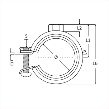 Beugel 74-80mm M8 (EPDM inlage, elect. verz.) (VP=25) detail 2