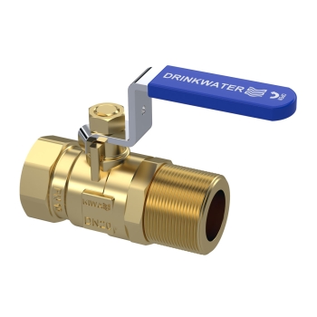 28281500000 Raminex Kogelkraan 1/2"" x 3/4"" Kiwa (bi.dr. x bu.dr.) (messing, blau