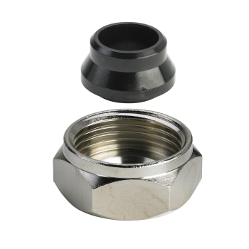 VN636050000 Viega Schroefkoppeling 15 messing / mat-vernikkelt