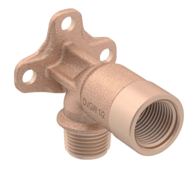 60228500100 Geberit Masterfix Muurplaat 1/2x1/2 (L=57, bi.dr. x bu.dr. brons)